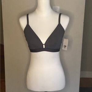 Lively Gray Bralette with Adjustable Straps and Triangle Cups